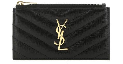 portacarte ysl|ysl monogram card case.